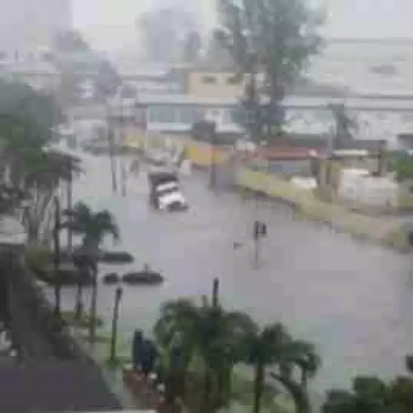 See Lagoon!! Lagos Island Turns ”River Niger” As Flood Hits After Early Saturday Rains (Photos)